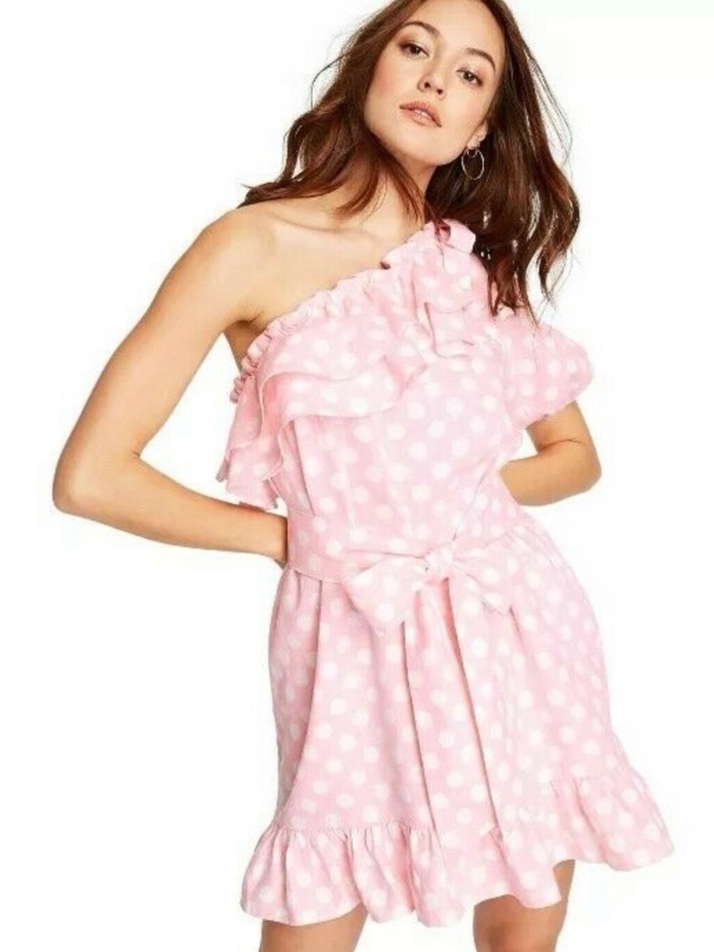 Lisa Marie Fernandez x Target pink polka dot one shoulder dress - XXS NWT!